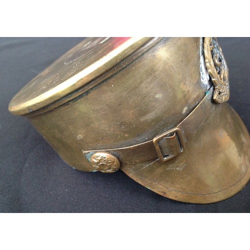 76 - WW1 British Trench Art Service Dress Cap made from a 1916 dated British 18prd shell case with RAMC b... 