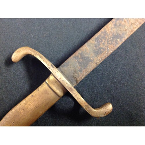 87 - A side arm in the form of an Imperial German M1871 bayonet, however the hilt is a solid brass castin... 