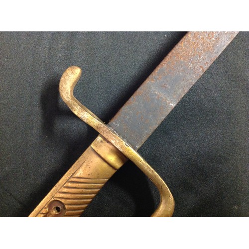 87 - A side arm in the form of an Imperial German M1871 bayonet, however the hilt is a solid brass castin... 