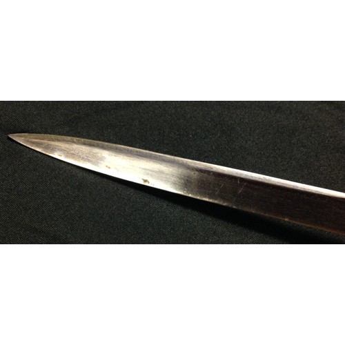 89 - REPRODUCTION WW2 RAF Officers Sword with fullered single edged 825mm long blade with etched decorati... 