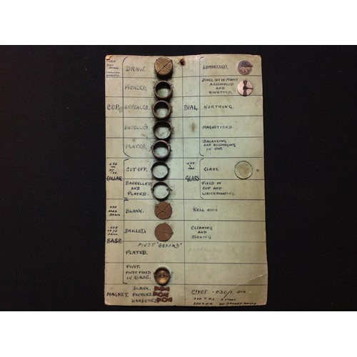 97 - WW2 British Rare Escape Compass manufacturers master pattern parts listing. Each separate component ... 