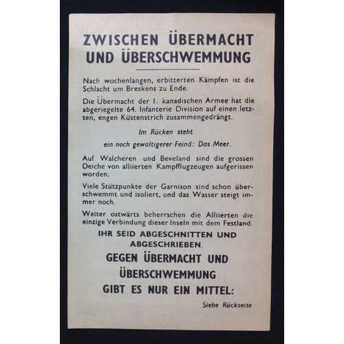 116 - WW2 Canadian Safe Conduct Pass dropped on German lines in 1944/45 in Holland. Doubled sided print, s... 