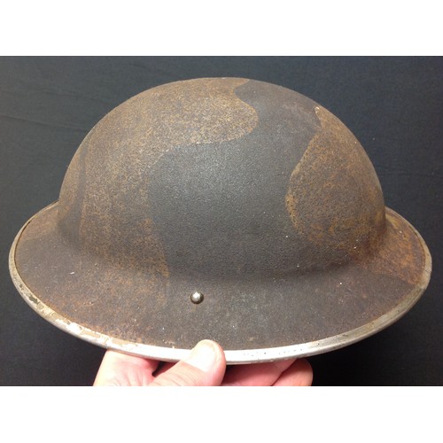 119 - WW2 British Steel Helmet with original camouflage paint. Shell only, no liner or chinstrap. The camo... 