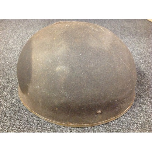 123 - WW2 British Helmet, Steel Airborne Troops, Paratroopers Steel Helmet. 3rd pattern with three point c... 