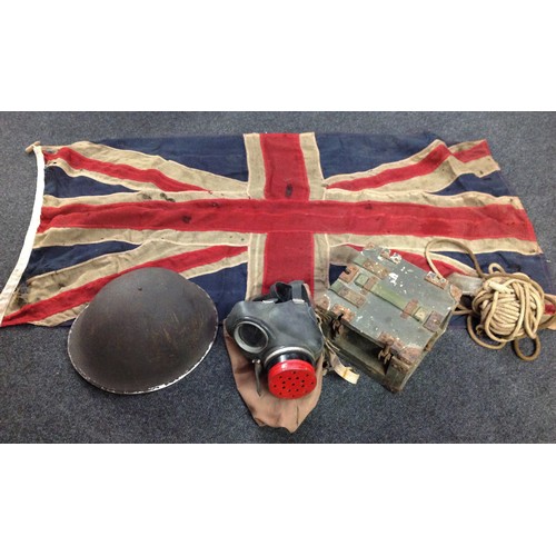 124 - WW2 British MkIII Steel helmet shell, with chinstrap, no liner, foam pads glued to interior, relic c... 