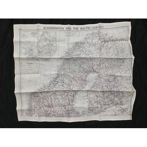 148 - WW2 British RAF Silk Escape & Evasion map of the Baltic and Scandinavia.