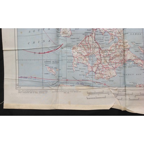 149 - WW2 USAAF Silk Escape & Evasion map of Luzon and the Philippines no C 40 and No34 South East China.