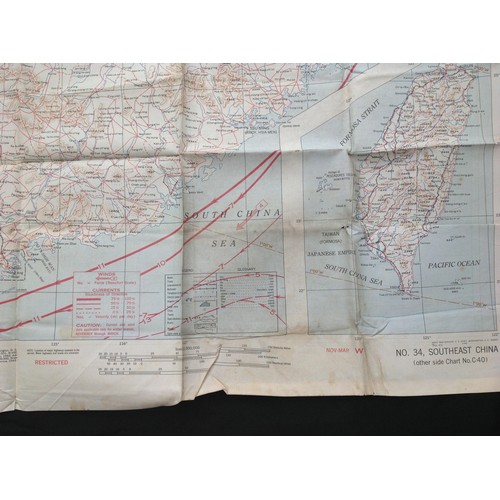 149 - WW2 USAAF Silk Escape & Evasion map of Luzon and the Philippines no C 40 and No34 South East China.