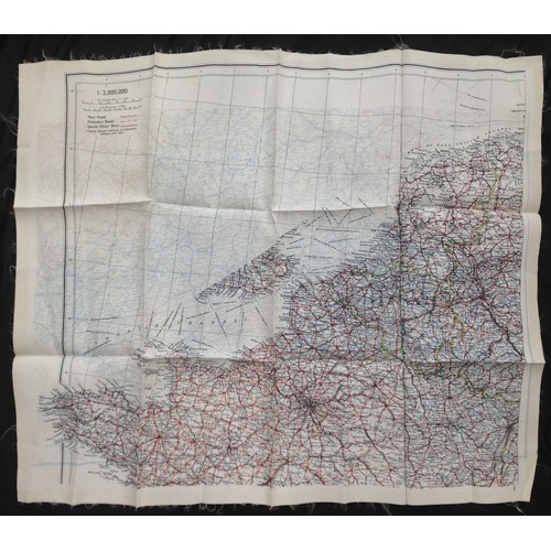 151 - WW2 British RAF Escape and Evasion Silk Map C/D France & Holland