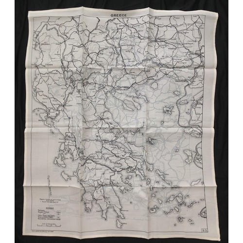 153 - WW2 British RAF Escape and Evasion Silk Map 9S/9T covering Greece, Bulgaria and Roumania.