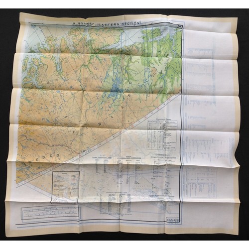 156 - WW2 British Silk Escape & Evasion Map of Norway FGS-C/D