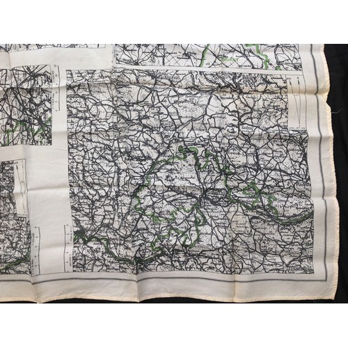 165 - WW2 British RAF Silk Escape & Evasion Map of Germany and Switzerland. No code markings.