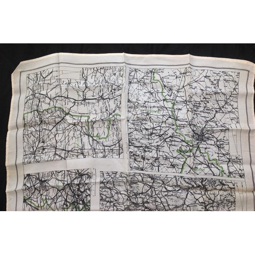 165 - WW2 British RAF Silk Escape & Evasion Map of Germany and Switzerland. No code markings.