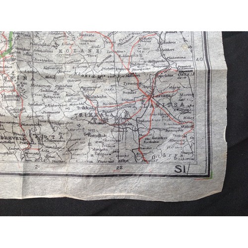 167 - WW2 British RAF Paper Escape Map S1 of Italy and Yugoslavia