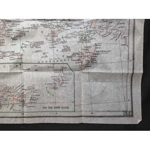 168 - WW2 British RAF Paper Escape and Evasion map S2 of Greece