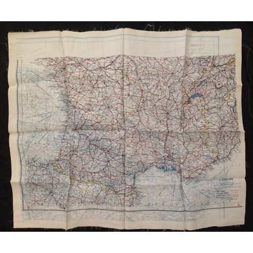 173 - WW2 British RAF Silk Escape and Evasion map C / D English Channel and France.