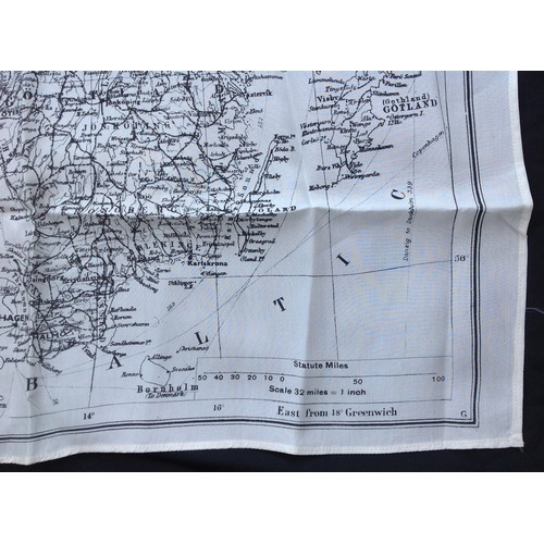 180 - WW2 British RAF Silk Escape and Evasion map G of Norway & Sweden. Single sided.