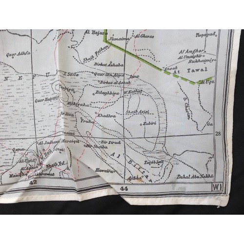 191 - WW2 British RAF Silk Escape and Evasion map of Syria W1. Single sided.