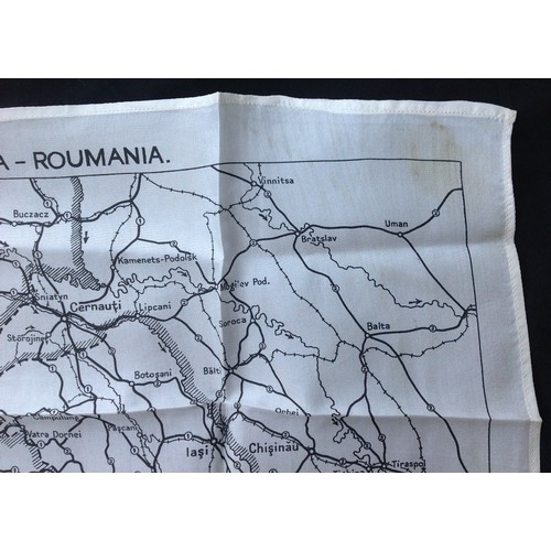 199 - WW2 British RAF Silk Escape and Evasion Map T9 of Bulgaria and Roumania. Single sided.