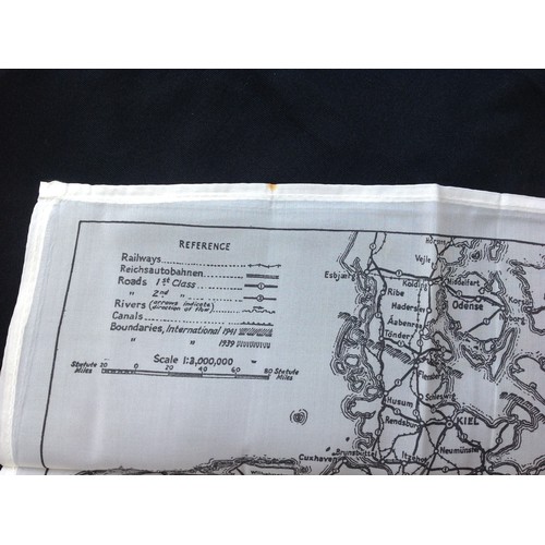 202 - WW2 British RAF Silk Escape and Evasion Map 9U of Germany. Single sided.