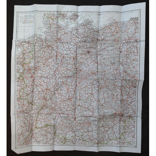 210 - WW2 British RAF Blue Paper Version of Escape and Evasion Map A/C of France, Belgium, Holland and Ger... 