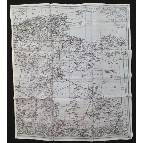 211 - WW2 British RAF Silk Escape and Evasion Map K2/K3 of North Africa.