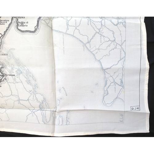 212 - WW2 British RAF Silk Escape and Evasion Map 9J/3 9J/4 of Northern and Southern Italy.