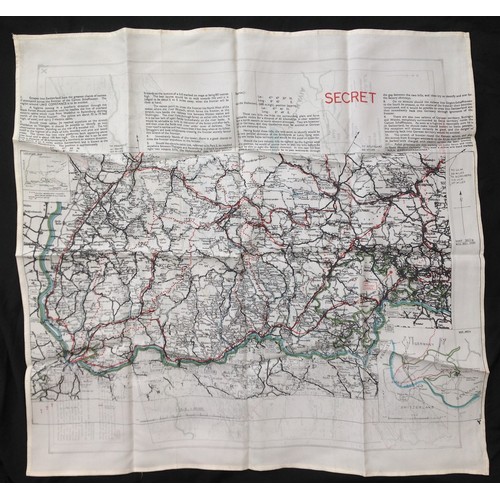 215 - WW2 British RAF Silk Escape and Evasion Map X / Y Saltzburg-Mojstrana. Marked 