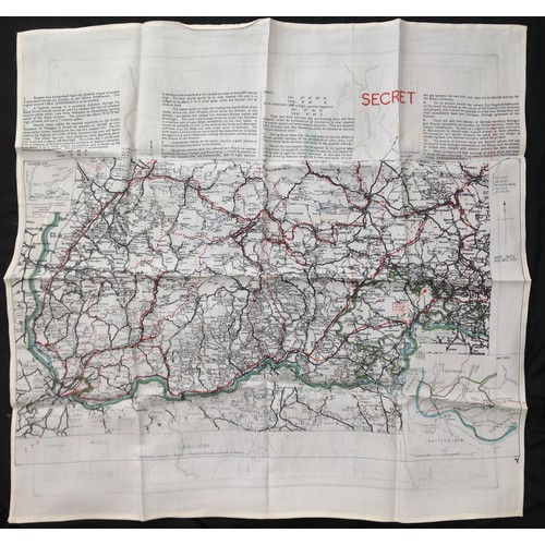 216 - WW2 British RAF Silk Escape and Evasion Map X / Y Saltzburg-Mojstrana. Marked 