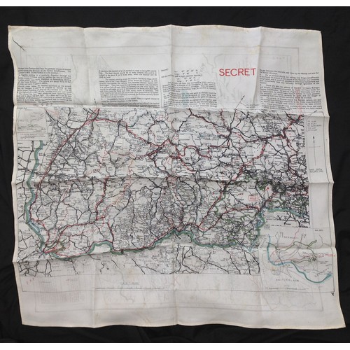 217 - WW2 British RAF Silk Escape and Evasion Map X / Y Saltzburg-Mojstrana. Marked 