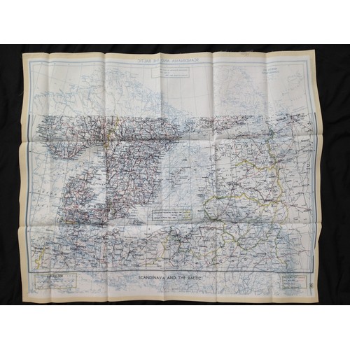 223 - WW2 British RAF Escape and Evasion Silk Map F/G Scandinavia and the Baltic.