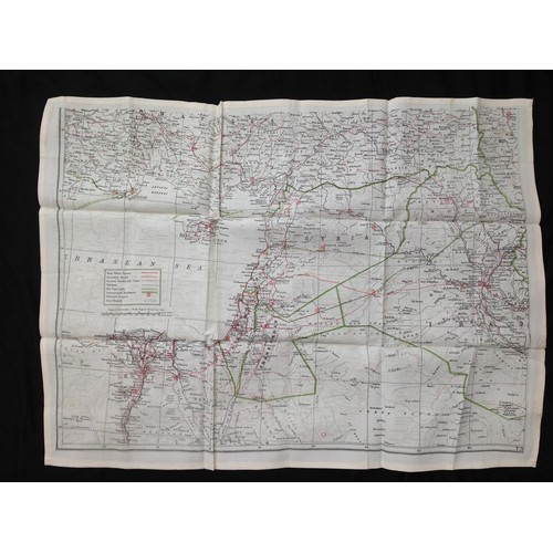 226 - WW2 British RAF Silk Escape and Evasion Map T3 / T4 of Syria and Iran.