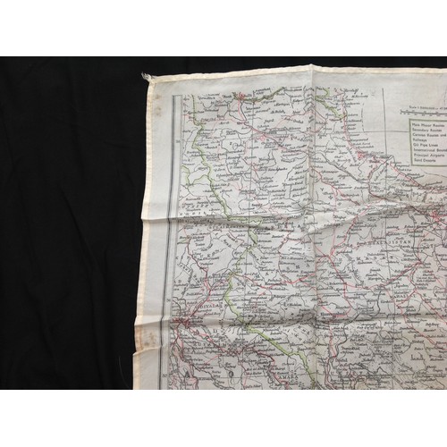 227 - WW2 British RAF Silk Escape and Evasion Map T3 / T4 of Syria and Iran.