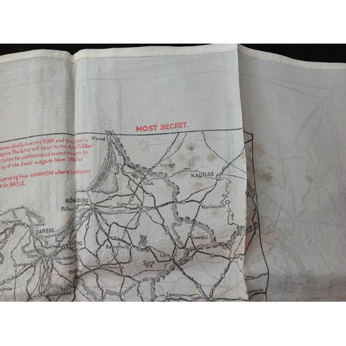 237 - WW2 British RAF Silk Escape and Evasion Map 9U/R  9C (a) of France and Germany.