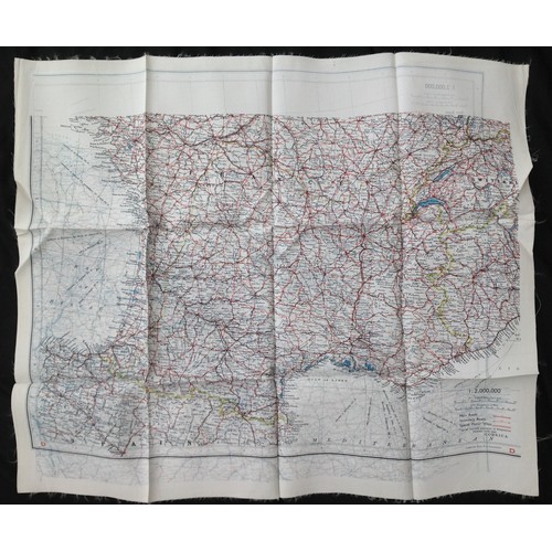 239 - WW2 British RAF Silk Escape and Evasion Map C/D of France.