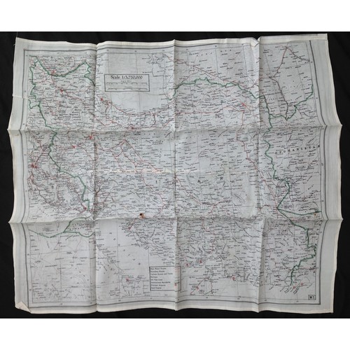 241 - WW2 British RAF Silk Escape and Evasion Map W1 / W2 of the Middle East.