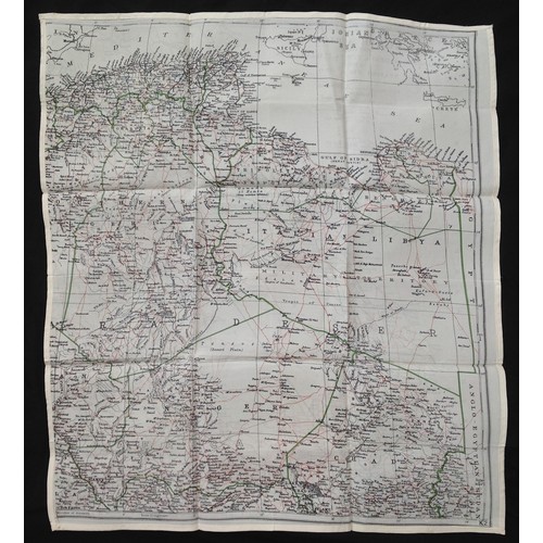 244 - WW2 British RAF Silk Escape and Evasion Map K2 /K3 of North Africa.