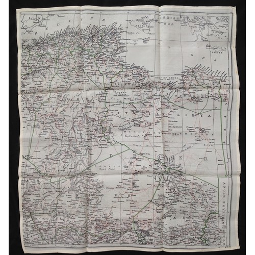 245 - WW2 British RAF Silk Escape and Evasion Map K2 /K3 of North Africa.