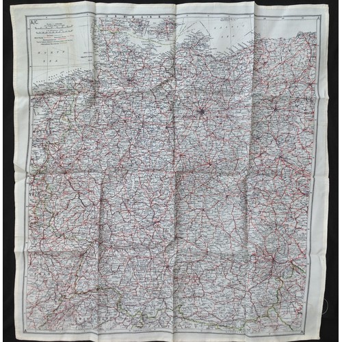 249 - WW2 British RAF Silk Escape and Evasion Map A/C of France, Belgium, Holland and Germany.