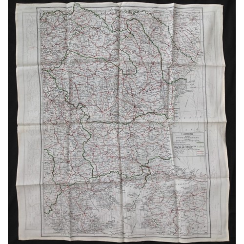 250 - WW2 British RAF Silk Escape and Evasion Map R/W of Southern Europe and the Middle East.