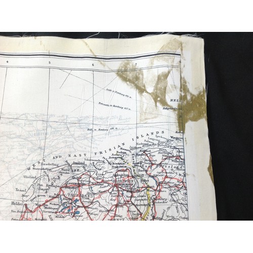 252 - WW2 British RAF Silk Escape and Evasion map C/D of France, Belgium, Holland and Germany.