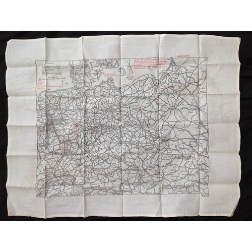 256 - WW2 British RAF Silk Escape and Evasion Map 9U/R  9C (a) of France and Germany.