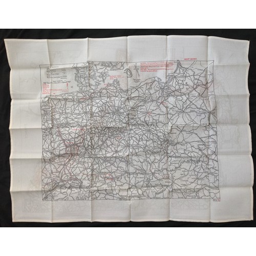 257 - WW2 British RAF Silk Escape and Evasion Map 9U/R  9C (a) of France and Germany.