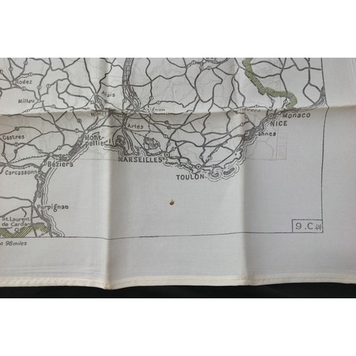 260 - WW2 British RAF Silk Escape and Evasion Map 9U/R  9C (a) of France and Germany.