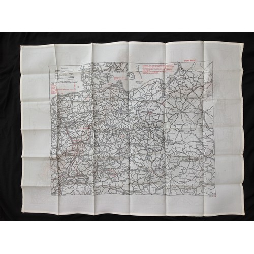 260 - WW2 British RAF Silk Escape and Evasion Map 9U/R  9C (a) of France and Germany.