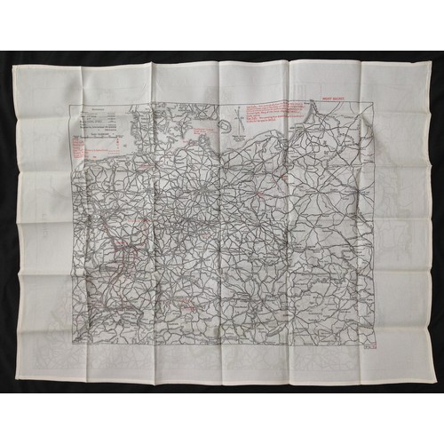 261 - WW2 British RAF Silk Escape and Evasion Map 9U/R  9C (a) of France and Germany.