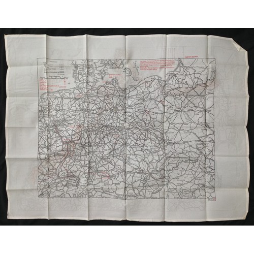 262 - WW2 British RAF Silk Escape and Evasion Map 9U/R  9C (a) of France and Germany.