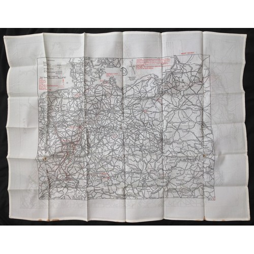 263 - WW2 British RAF Silk Escape and Evasion Map 9U/R  9C (a) of France and Germany.