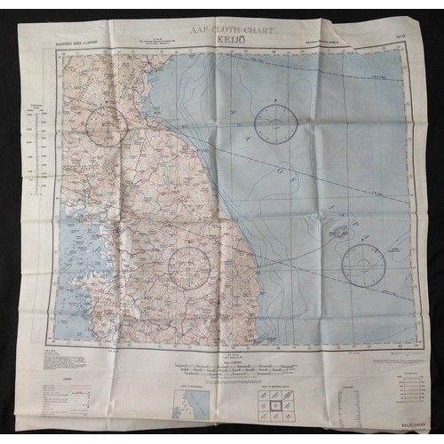 270 - WW2 USAAF Silk Escape and Evasion Map of Vladivostok and Keijo.