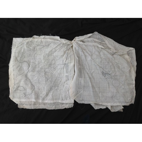 284 - WW2 British RAF Q Type Dinghy Instructions and Maps printed on silk or rayon. Tied together. Nine na... 